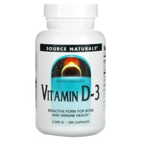 Thuốc bổ Source Naturals Vitamin D-3 2.000 IU 200 Capsules 021078021452