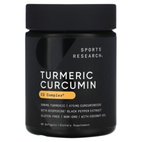 Thuốc bổ Sports Research C3 Complex Turmeric Curcumin 500 mg 60 Softgels 023249004585