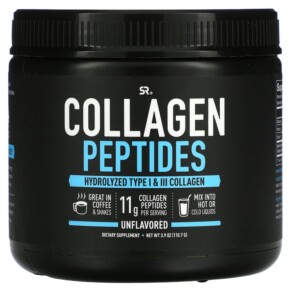 Thuốc bổ Sports Research Collagen Peptides Hydrolyzed Type I & III Collagen Unflavored 3.9 oz (110.7 g) 023249012641