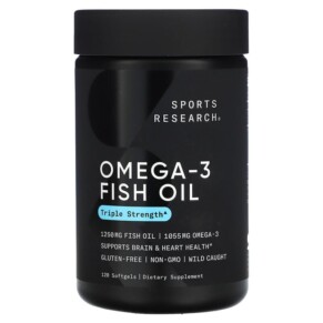 Thuốc bổ Sports Research Omega-3 Fish Oil Triple Strength 120 Softgels 023249091141