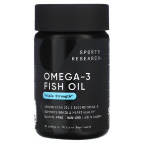 Thuốc bổ Sports Research Omega-3 Fish Oil Triple Strength 30 Softgels 023249091523
