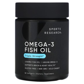 Thuốc bổ Sports Research Omega-3 Fish Oil Triple Strength 60 Softgels 023249091134