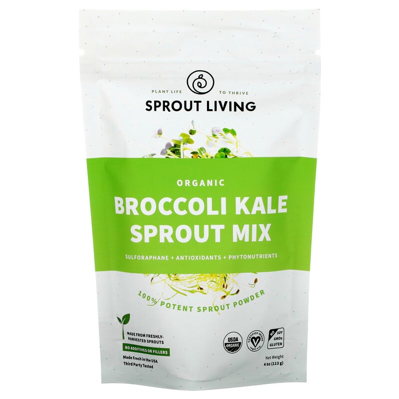 Sprout Living Organic Broccoli Kale Sprout Mix 4 oz (113 g) 6 Thực phẩm chức năng Sprout Living Organic Broccoli Kale Sprout Mix 4 oz (113 g) 852457007015