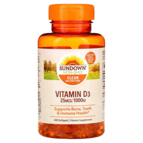 Thuốc bổ Sundown Naturals Vitamin D3 25 mcg (1.000 IU) 400 Softgels 030768199951