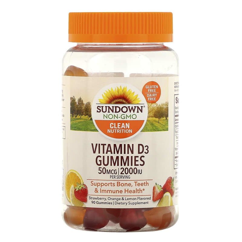 Sundown Naturals Vitamin D3 Gummies Strawberry Orange & Lemon Flavored 25 mcg (1.000 IU) 90 Gummies 6 Thực phẩm chức năng Sundown Naturals Vitamin D3 Gummies Strawberry Orange & Lemon Flavored 25 mcg (1.000 IU) 90 Gummies 030768534912