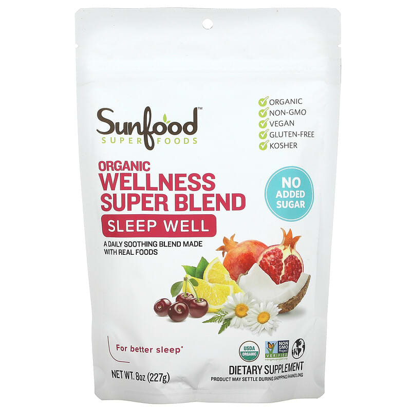 Sunfood Organic Wellness Super Blend Sleep Well 8 oz (227 g) 6 Thực phẩm chức năng Sunfood Organic Wellness Super Blend Sleep Well 8 oz (227 g) 803813102905
