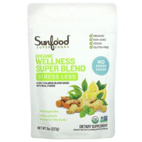 Thuốc bổ Sunfood Organic Wellness Super Blend Stress Less 8 oz (227 g) 803813102912