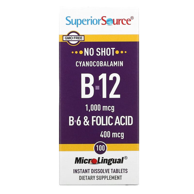 Superior Source Cyanocobalamin B-12 1.000 mcg 100 MicroLingual Instant Dissolve Tablets 6 Thực phẩm chức năng Superior Source Cyanocobalamin B-12 1.000 mcg 100 MicroLingual Instant Dissolve Tablets 076635901319