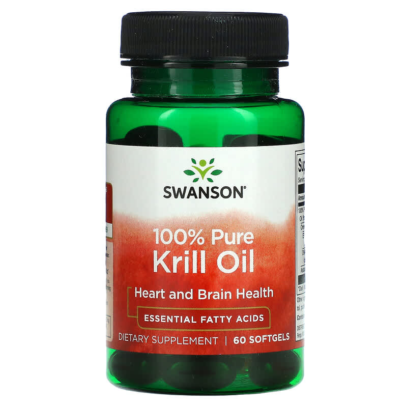 Swanson 100% Pure Krill Oil 60 Softgels 6 Thực phẩm chức năng Swanson 100% Pure Krill Oil 60 Softgels 087614170596