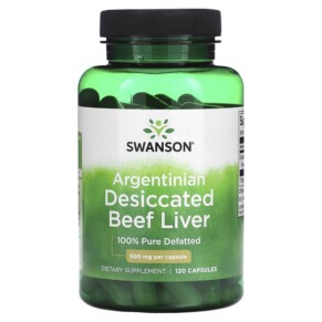 Thuốc bổ Swanson Argentinian Desiccated Beef Liver 500 mg 120 Capsules 087614111988