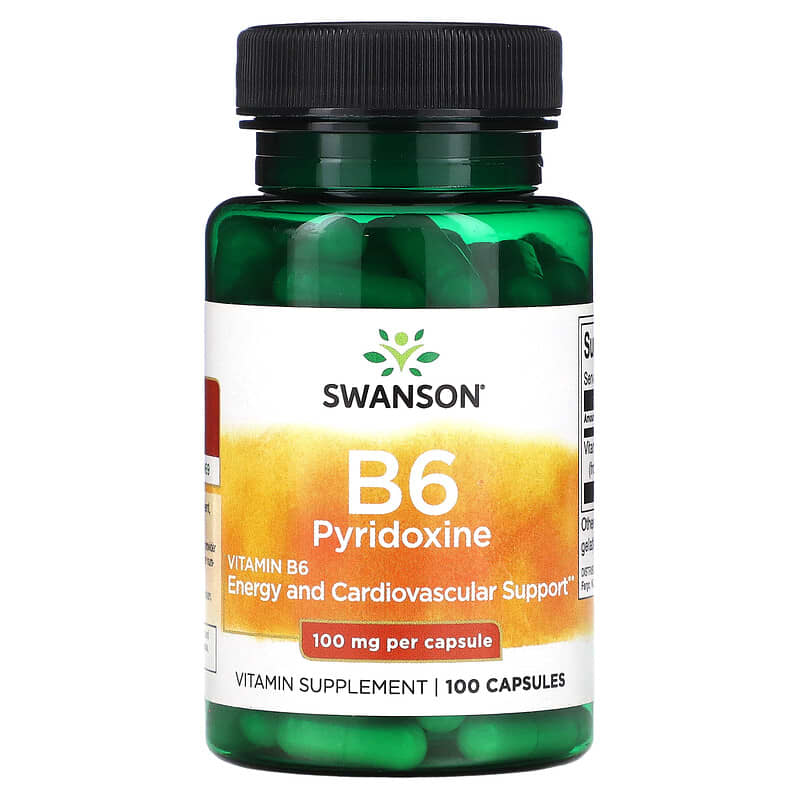Swanson B6 Pyridoxine 100 mg 100 Capsules 6 Thực phẩm chức năng Swanson B6 Pyridoxine 100 mg 100 Capsules 087614010212