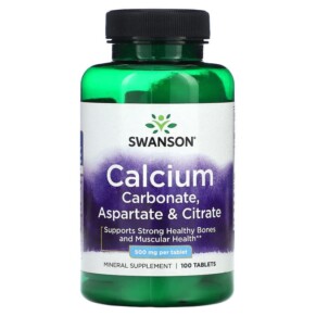 Thuốc bổ Swanson Calcium Carbonate Aspartate & Citrate 500 mg 100 Tablets 087614018621