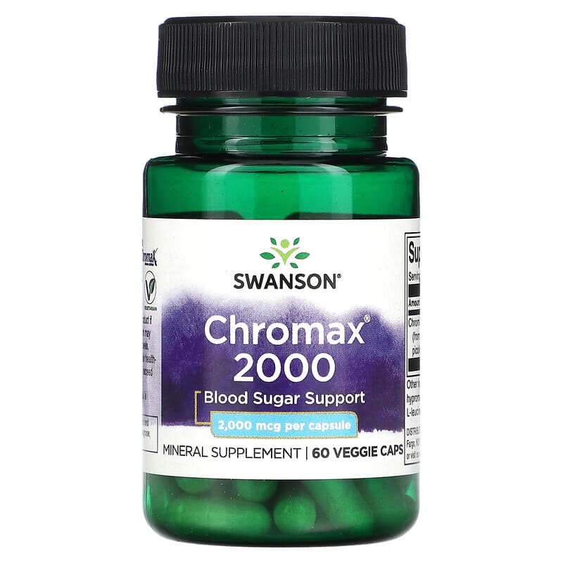 Swanson Chromax 2000 2.000 mcg 60 Veggie Caps 6 Thực phẩm chức năng Swanson Chromax 2000 2.000 mcg 60 Veggie Caps 087614028347