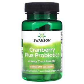 Thuốc bổ Swanson Cranberry Plus Probiotics 5 Billion CFU 60 Veggie Embo Caps 087614190310