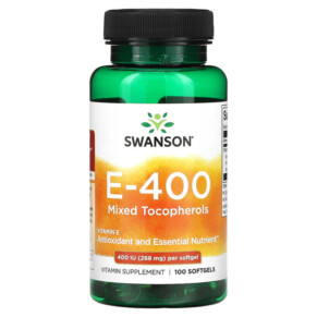 Thuốc bổ Swanson E-400 Mixed Tocopherols 400 IU (268 mg) 100 Softgels 087614011516