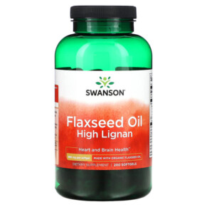 Thuốc bổ Swanson Flaxseed Oil High Lignan 980 mg 200 Softgels 087614170053