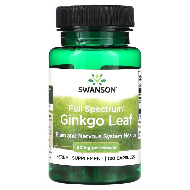 Swanson Full Spectrum Ginkgo Leaf 60 mg 120 Capsules 6 Thực phẩm chức năng Swanson Full Spectrum Ginkgo Leaf 60 mg 120 Capsules 087614111445