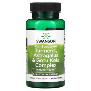 Thuốc bổ Swanson Full Spectrum Turmeric Astragalus & Gotu Kola Complex 60 Capsules 087614115702