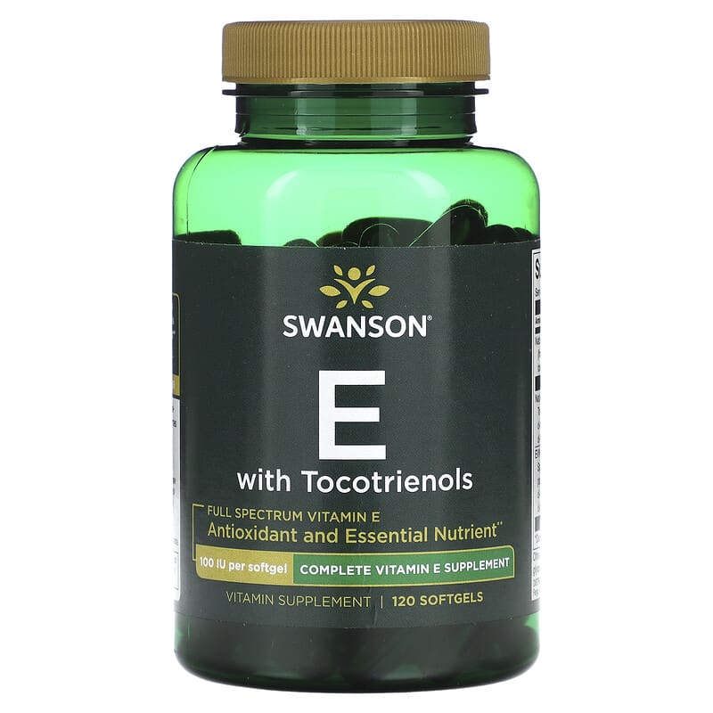 Swanson Full Spectrum Vitamin E With Tocotrienols 100 IU 120 Softgels 6 Thực phẩm chức năng Swanson Full Spectrum Vitamin E With Tocotrienols 100 IU 120 Softgels 087614022093