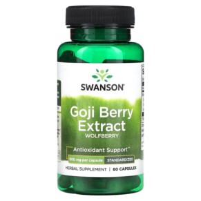 Thuốc bổ Swanson Goji Berry Extract 500 mg 60 Capsules 087614141497