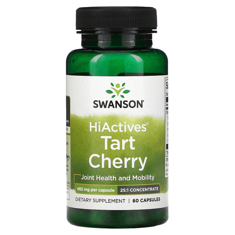 Swanson HiActives Tart Cherry 465 mg 60 Capsules 6 Thực phẩm chức năng Swanson HiActives Tart Cherry 465 mg 60 Capsules 087614141121