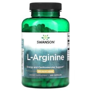 Thuốc bổ Swanson L-Arginine 500 mg 200 Capsules 087614019352
