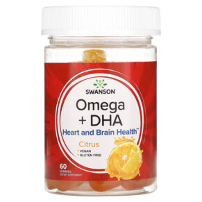 Thuốc bổ Swanson Omega + DHA Citrus 60 Gummies 087614118680