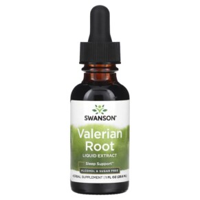 Thuốc bổ Swanson Valerian Root Liquid Extract Alcohol & Sugar Free 1 g 1 fl oz (29.6 ml) 087614112558
