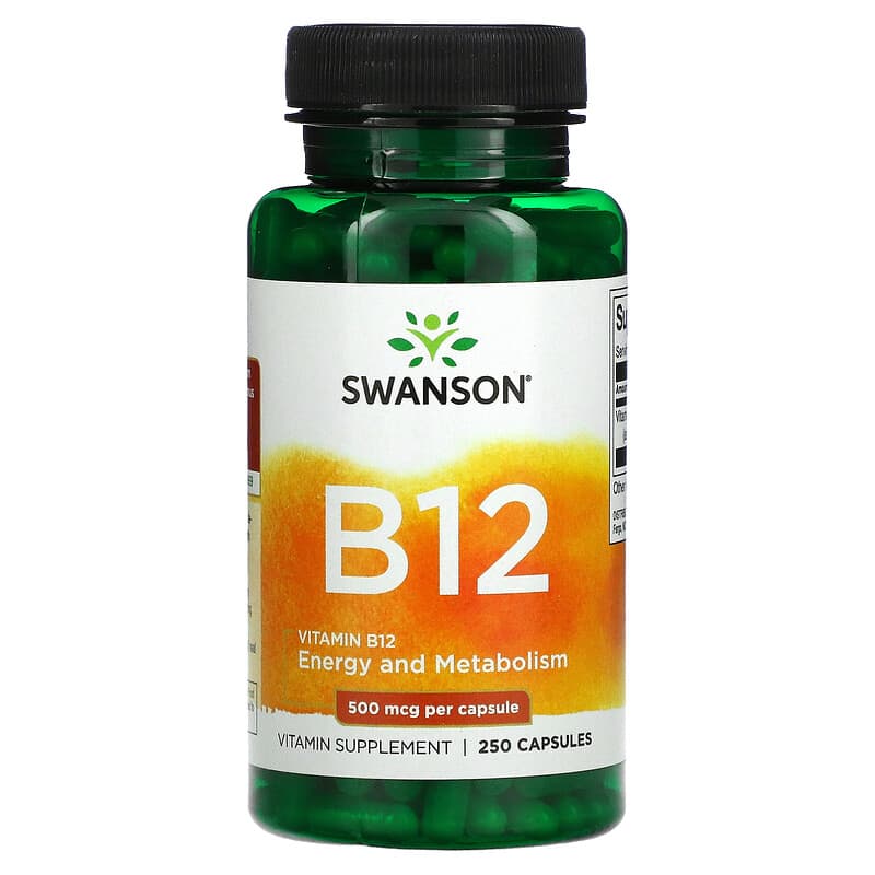 Swanson Vitamin B12 500 mcg 260 Capsules 6 Thực phẩm chức năng Swanson Vitamin B12 500 mcg 260 Capsules 087614010311