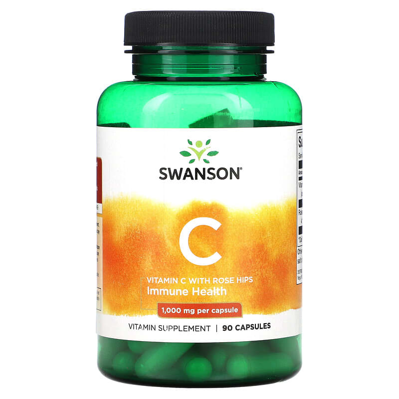 Swanson Vitamin C With Rose Hips 90 Capsules 6 Thực phẩm chức năng Swanson Vitamin C With Rose Hips 90 Capsules 087614110547
