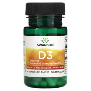 Thuốc bổ Swanson Vitamin D3 25 mcg (1.000 IU) 60 Capsules 087614115108
