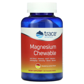 Thuốc bổ Trace Minerals ® Magnesium Chewable Raspberry Lemon 120 Chewable Wafers 878941004988