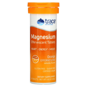 Thuốc bổ Trace Minerals ® Magnesium Effervescent Tablets Orange 10 Tablets 1.41 oz (40 g) 878941003936