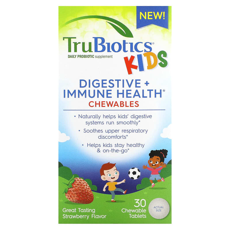 TruBiotics Kids Digestive + Immune Health Chewables Strawberry 30 Chewable Tablets 6 Thực phẩm chức năng TruBiotics Kids Digestive + Immune Health Chewables Strawberry 30 Chewable Tablets 852870004134