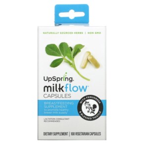 Thuốc bổ UpSpring Milkflow With Fenugreek + Blessed Thistle 100 Vegetarian Capsules 859188006942