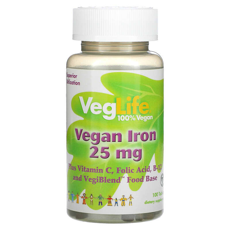 VegLife Vegan Iron 25 mg 100 Tablets 6 Thực phẩm chức năng VegLife Vegan Iron 25 mg 100 Tablets 076280746105