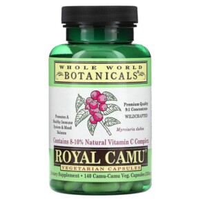 Thuốc bổ Whole World Botanicals Royal Camu 350 mg 140 Vegetarian Capsules 691195002049