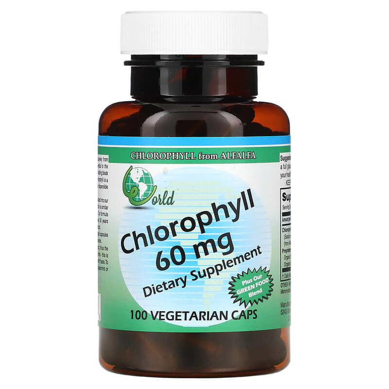 World Organic Chlorophyll 60 mg 100 Vegetarian Caps 6 Thực phẩm chức năng World Organic Chlorophyll 60 mg 100 Vegetarian Caps 726899590476