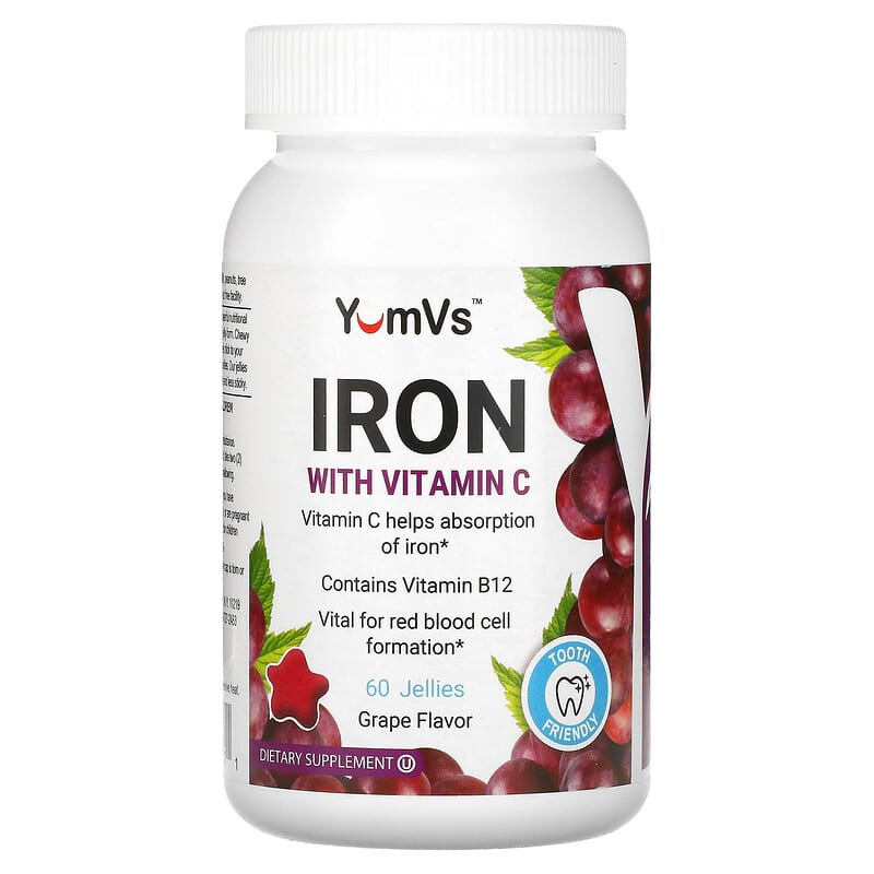 Yum-Vs Iron with Vitamin C Grape 60 Jellies 6 Thực phẩm chức năng Yum-Vs Iron with Vitamin C Grape 60 Jellies 899105001711
