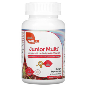 Thuốc bổ Zahler Junior Multi Complete Once-Daily Multi-Vitamin Natural Cherry 90 Chewable Tablets 848998080471