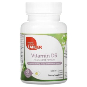 Thuốc bổ Zahler Vitamin D3 Advanced D3 Formula 125 mcg (5.000 IU) 120 Softgels 848998000424