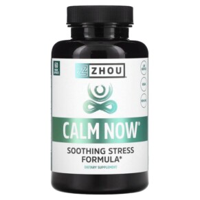 Thuốc bổ Zhou Nutrition Calm Now Soothing Stress Formula 60 Veggie Capsules 859805006034