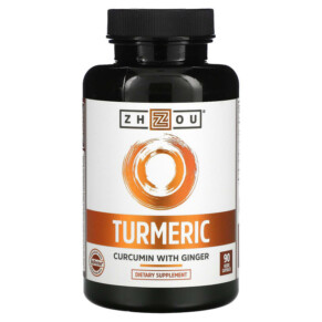 Thuốc bổ Zhou Nutrition Turmeric Curcumin with Ginger 90 Veggie Capsules 859805006362